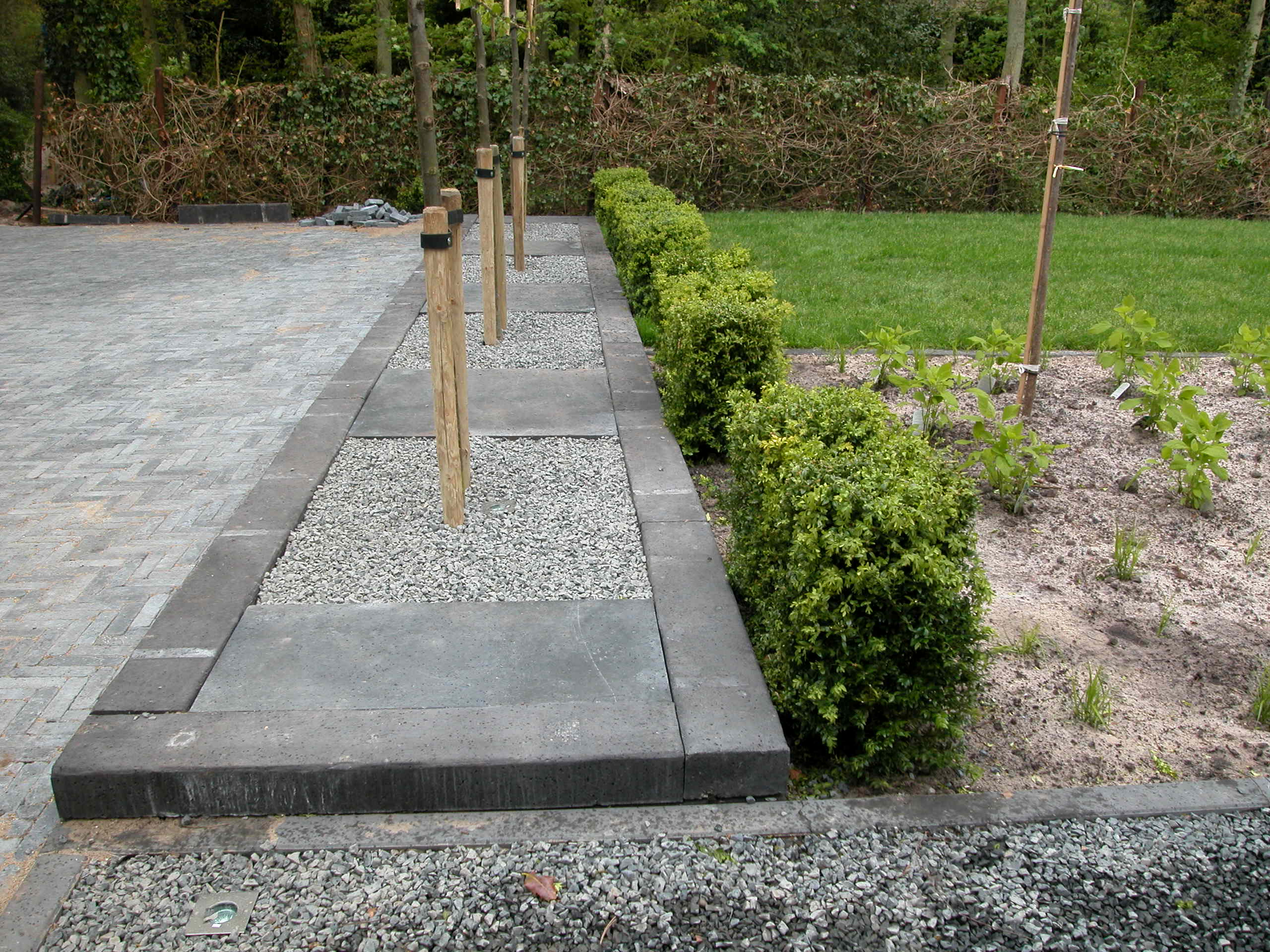 Houten overkapping aangelegd door Quercus Garden